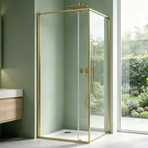 mai & mai Ravenna69K Eckdusche mit Schiebetür 80 x 80 cm Gold Sicherheitsglas