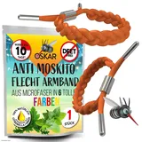 OSKAR - Stylisches Mückenschutz Armband Erwachsene, 1er Pack zur Mückenabwehr - Orange, geflochten - Anti Mücken Schutz, extrem effektiv & Wiederverwendbar | Mückenarmband für Camping & Festival