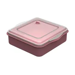 Lunchbox ToGo, mit Deckel, 210 x 70 x 220 mm 05200066-00000 , 1 Stück, Farbe: rot/transparent