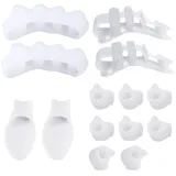 LEEQ Zehenspreizer Silikon - 14 Pcs Zehenschutz, Hallux Valgus Korrektur, Zehentrenner (Weiß)