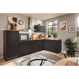 BASIC by Balculina Winkelküche Jazz L-Form 320 x 175 cm weiß matt/weiß hochglanz/stone dark