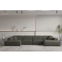 Fun Möbel Wohnlandschaft U-Form Stoff 2-Sitzer Grün