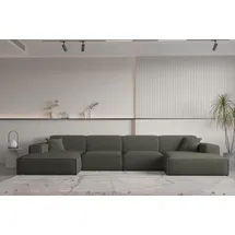 Fun Möbel Wohnlandschaft U-Form Stoff 2-Sitzer Grün