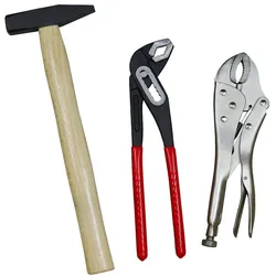 PROREGAL Werkzeug-Satz für Werkstattwagen Cheetah, Wasserpumpenzange+Hammer+Gripzange, 3 Teile, Schaumstoff-Schubladeneinlage, HxBxT 4,6x34x12,5cm