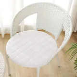 RZYW Sitzkissen Rund Stuhlkissen 40x40cm 6er set Waschbar Sitzkissen Stuhl Rutschfest Sitzpolster Stuhlauflage Cordstoff Bodenkissen für Outdoor Gartenstuhl Küche Esszimmer,Corduroy off white,6er 35cm