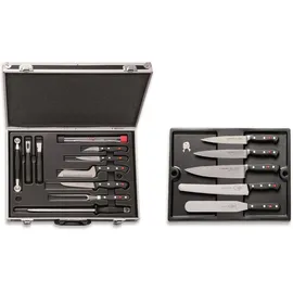Friedr. Dick Küchenmesser Set 17-tlg. Schwarz/Silber geschmiedet