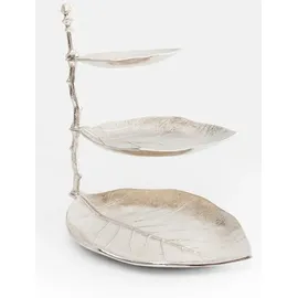 Kare DESIGN 3-stöckige Etagere Leaf Aluminium Silber