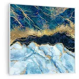 Klarstein Wonderwall Air Art Smart Infrarotheizung Blauer Marmor 60x60cm 350W Elektroheizung, Home Bild-Infrarotheizung zur Wandmontage, IR mit IoT/WiFi App-Control, Feucht... - Bunt