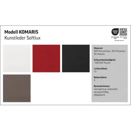 Cotta Ecksofa "Komaris L-Form, B: 249 cm", rot, B:249cm H:72cm T:100cm, Microfaser PRIMABELLE (100% Polyester);Kunstleder SOFTLUX;Feinstruktur (100% Polyester);Kunstleder SOFTLUX/Struktur (100% Polyester);NaturLEDER, Sofas, Ecksofa, mit Kopfteilverstellung,