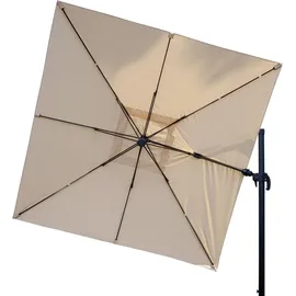 Mendler Gastronomie-Ampelschirm HWC-A96 400 x 300 cm beige inkl. Ständer