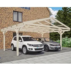Doppelcarport SKANHOLZ "Westerwald", beige (natur), H: 220cm, Carports