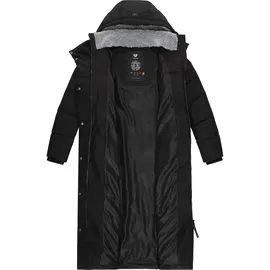 Ragwear Damen Wintermantel Warmer Steppmantel extralang wasserdicht und atmungsaktiv Pavla Extralong Black Gr. XS - XS