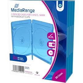 MediaRange BOX38-3-30 CD-Hülle Blu-ray-Gehäuse 3 Disks Blau,