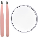 Vergrößerungsspiegel, 20X Vergrößerungsspiegel, Vergrößerungsspiegel mit Saugnäpfen, 20-Facher Vergrößerungsspiegel mit 2 Pinzetten, Perfekt für Make-up Mitesser Schönheitsfehlern (Weiß)