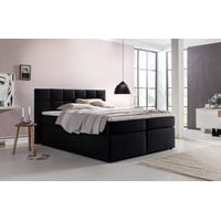 Möbelfreude Boxspringbett Boxspringbett Bea Schwarz H3 200x220 cm, Schwarz H3 200x220 cm 7-Zonen Taschenfederkern-Matratze + Bonell-Feder schwarz