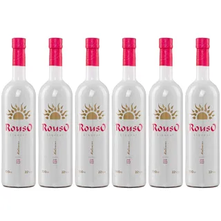 Rouso Likör 6x 0,7l 22% Katsaros | Roter Ouzo | Anis Likör mit roten Früchten