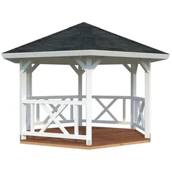 Palmako Pavillon Betty 9,9 m2 weiße Lackierung