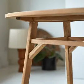 Tikamoon Schreibtisch Elena Teakholz massiv / Beige