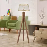 just light. Stehleuchte Frederik aus Holz, Dreibein