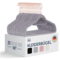 Blumtal Kleiderbügel 20 Stück - Kleiderbügel Samt 360° drehbar