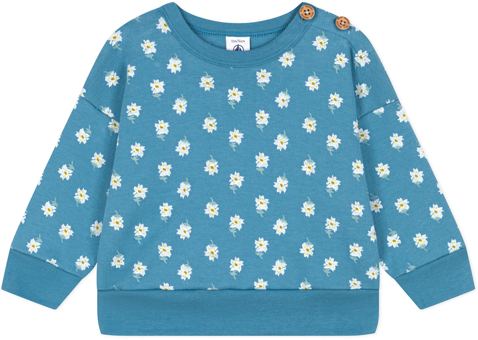 Petit Bateau - Sweatshirt LEGERE in blau, Gr.86