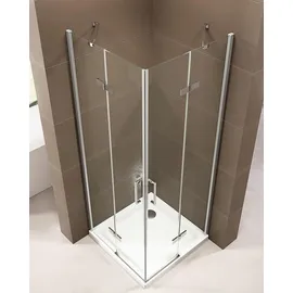 Bernstein EX809 Eckdusche mit Drehtür links 100 x 195 cm transparent ESG-Sicherheitsglas