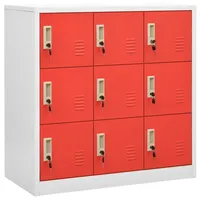 vidaXL Schließfachschrank Hellgrau und Rot 90x45x92,5 cm Stahl