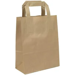 KK Verpackungen 750 Papier-Tragetaschen Papiertüten Tüten Papiertaschen 22+10x28 Braun