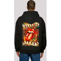 Kapuzenpullover F4NT4STIC "The Rolling Stones Tongue And Stars", Herren, Gr. M, schwarz, Obermaterial: 100% Baumwolle, casual, oversize, Langarm, Pullover, Musik, Band, Logo
