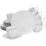 CreaTable Kaffeeservice Valencia, Weiß, Keramik, 18-teilig, 200 ml,200 ml, Essen & Trinken, Geschirr, Geschirr-Sets, Kaffeeservice