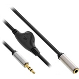 InLine Slim Audio Kabel Klinke 3,5mm ST / BU, mit Lautstärkeregler, 0,25m