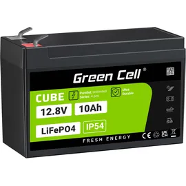 Green Cell CUBE LiFePO4 Spezial-Akku LiFePo-Block Flachstecker Li-Ion 12.8 V 10 Ah