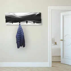 Garderobenleiste ARTLAND "Kreatives Element", schwarz, B:90cm H:30cm T:2,8cm, MDF, Garderobenhalter, teilmontiert