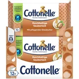 Cottonelle Feuchtes Toilettenpapier, Mein Spa Erlebnis - Kaschmir und Shea Butter, Biologisch Abbaubar, Plastikfrei, Wiederverschließbar, Vorteilspack, 12 x 42 Feuchttücher