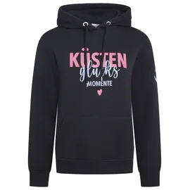 Zwillingsherz Sweatshirt gestickter Schriftzug Blau SM (S/M)