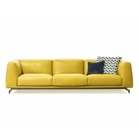 JVmoebel 4-Sitzer XXL Big Sofa Couch Leder Couchen Gelbe 4 Sitzer Polster cm Sofas Gelb, Made in Europa gelb