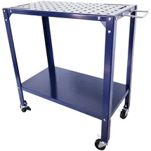 Relaxdays Arbeitstisch Stahl 91,5x88x46 cm blau mit Rollen
