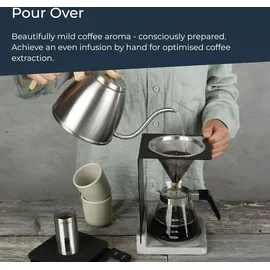 BEEM Kaffeebereiter Set Pour Over Beton 500ml Schwarz/Edelstahl