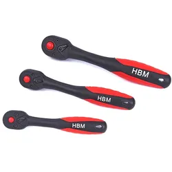 HBM Professional Premium-Ratschen 72 Zinken Rot / Schwarz