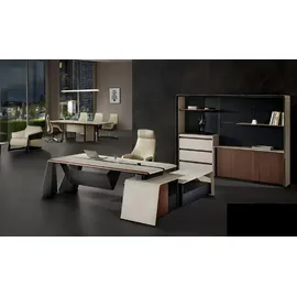 aea Design Büro Schreibtisch Tisch Sessel Einrichtung Ecktisch mit Stuhl 2tlg. Neu - Weiß