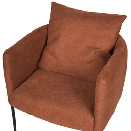 Beliani Sessel Malmos Stoff 72 x 71 x 70 cm Goldbraun mit Kissen