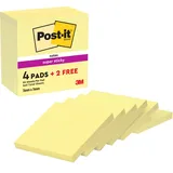 Post-it Post-it® Super Sticky Notes Haftnotizen extrastark gelb, 4 Blöcke + GRATIS 2 Blöcke