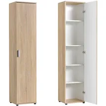 home collective Mehrzweckschrank Sonoma Eiche, Holz, Echtholz, 4 Fächer, 35x184x40 cm, Waschküche, Mehrzweckschränke