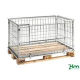 Kongamek Palettencontainer verzinkt 640mm hoch vorne halb zu öffnen passend zu Europaletten 1200x800mm
