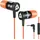 Klim Fusion In-Ear-Kopfhörer mit Kabel - Mikrofon Hi-Fi, Memory-Schaum, 3.5 mm Klinke, Orange