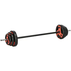 SPORTNOW Langhantel Set Metall, Kunststoff, Sand