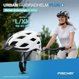 Fischer Fahrradhelm Urban Plus Atlanta L/XL weiß schwarz