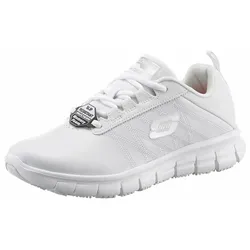 Berufsschuh SKECHERS "Sure Track Erath Schnürschuh" Gr. 38, weiß, 38, Leder, Schuhe, Schnürschuh für Gastronomie,Pflege mit rutschhemmender Laufsohle