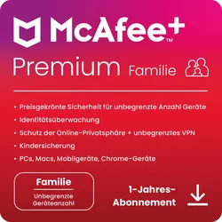 McAfee Plus Premium - Family [Geräte unbegrenzt - 1 Jahr]