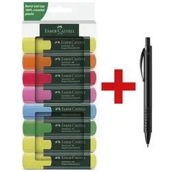 Faber-Castell 8er-Pack Textmarker »Textliner 48« inkl. Kugelschreiber »Basic M« mehrfarbig